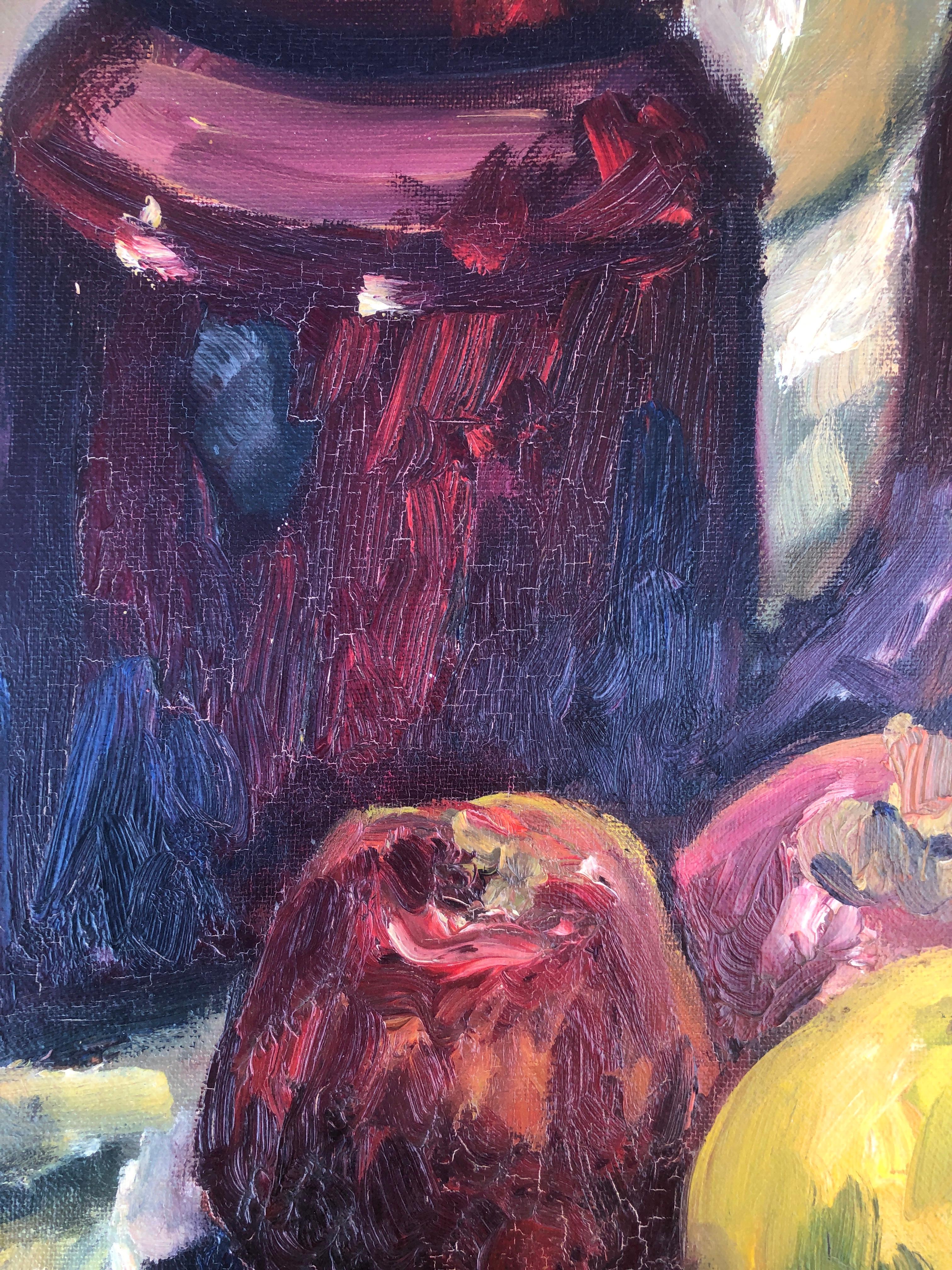 Pilar Margenat (1939) - Nature morte - Huile sur toile
L'huile mesure 92x73 cm.
Sans cadre.

Il est né le 2 août 1939 à Sant Quirze del Vallés (Barcelone).

Il a étudié le dessin et la peinture à l'école Massana de Barcelone.

Elle est membre du