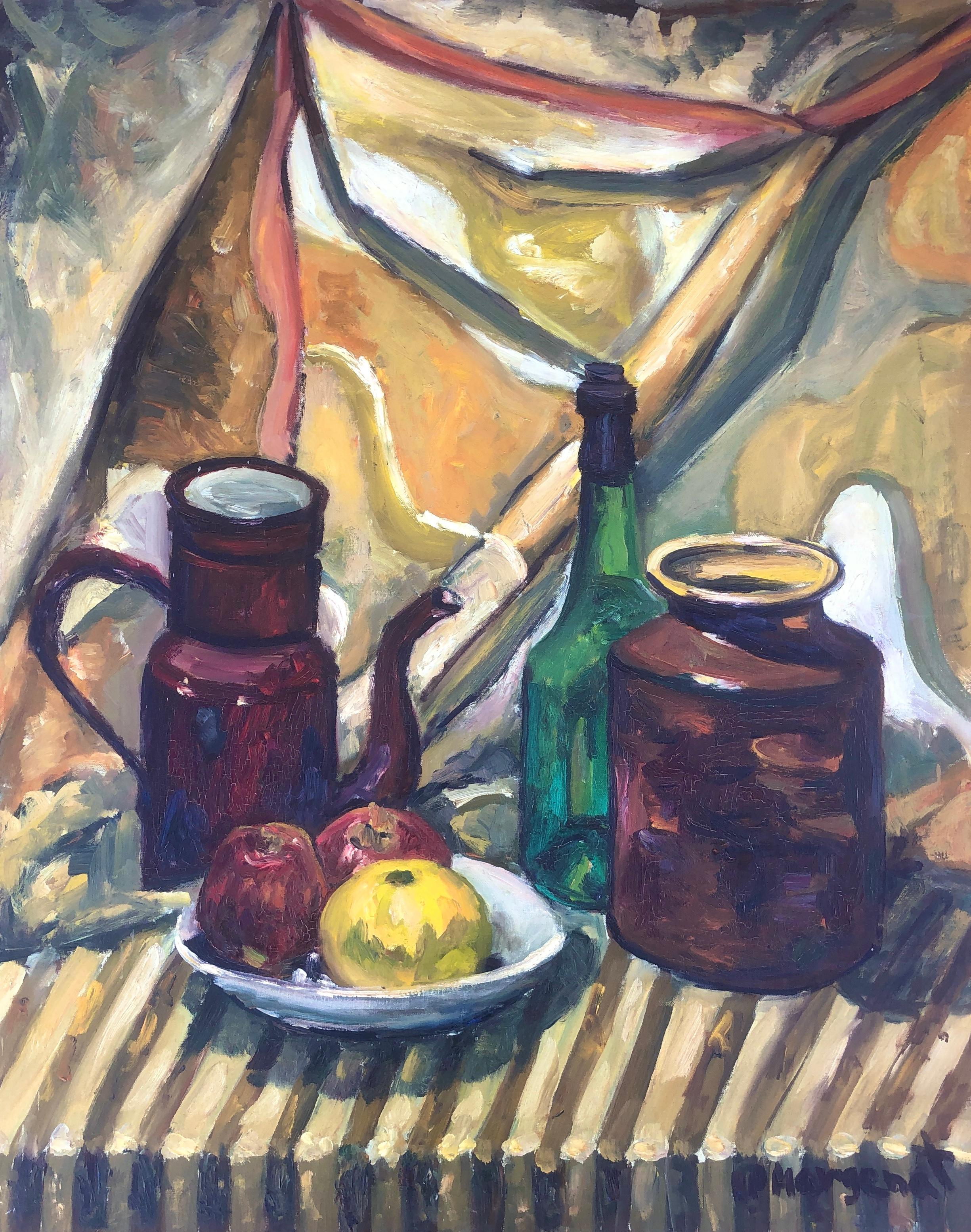 Pilar Margenat Still-Life Painting - Still life oil on canvas painting postimpressionism