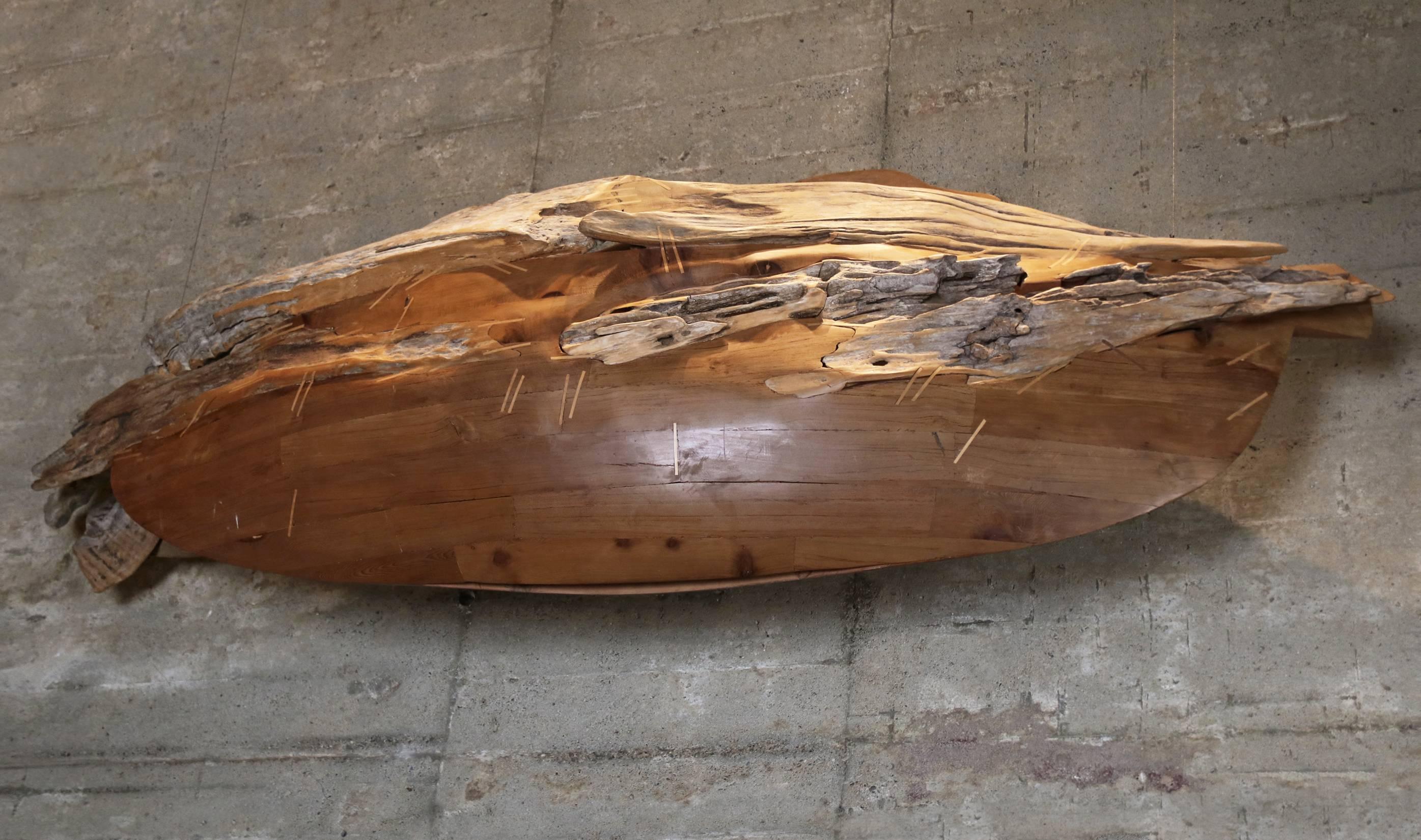 Barca Pez (Fish Boat) - sculpture en bois de l'artiste Chilien Pilar Ovalle en vente 4