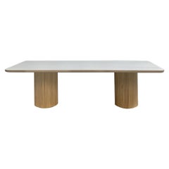 Mesa de comedor rectangular PILAR / Madera de arce blanqueada by INDO-
