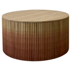 Pilar Round Coffee Table Large / Copper Red Ombré on Oak Wood by Indo