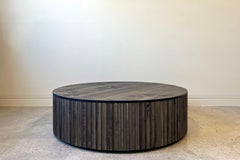 Pilar Round Coffee Table Large / Oxidized Maple Wood by INDO-
