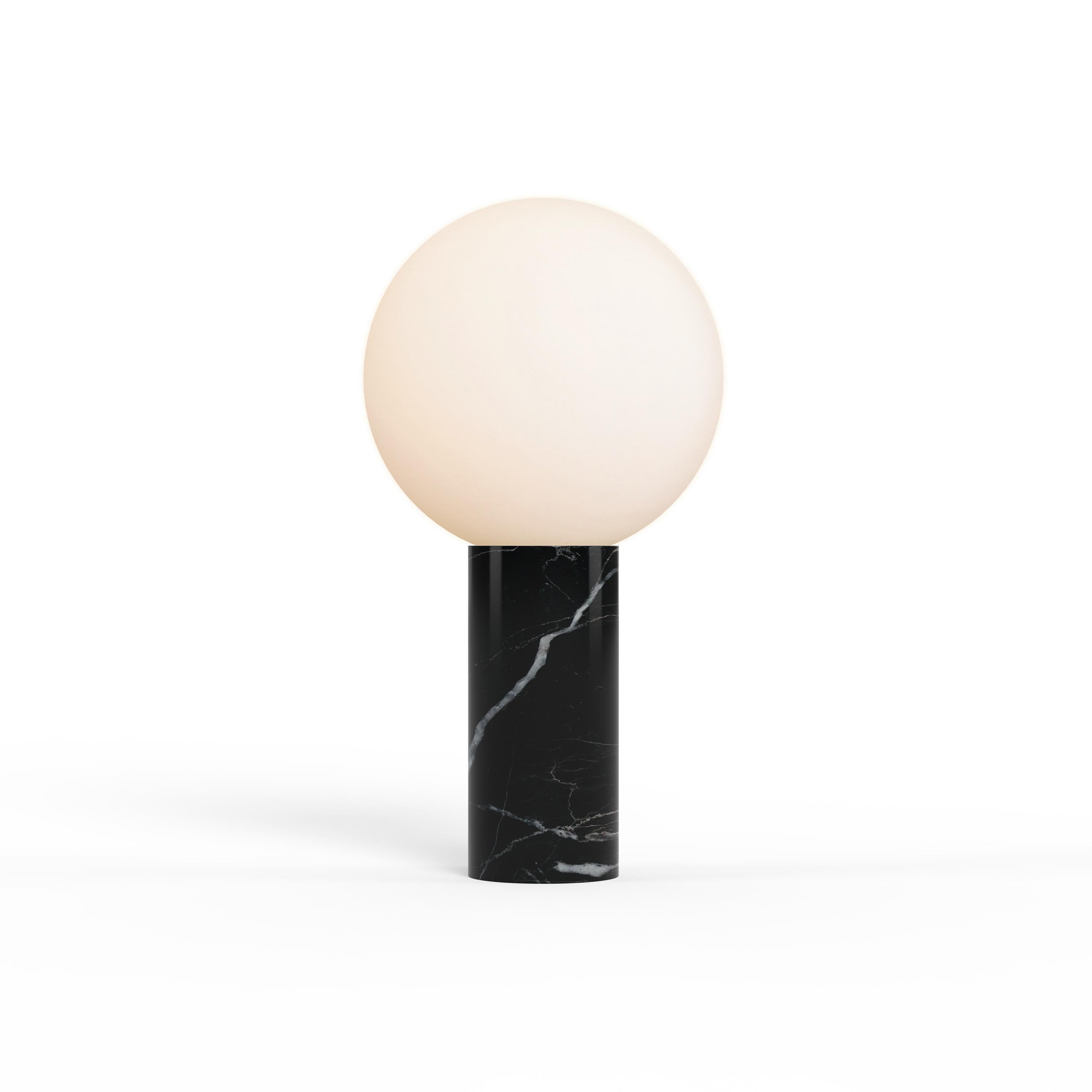 Modern Pilar Table Lamp Black Marble For Sale