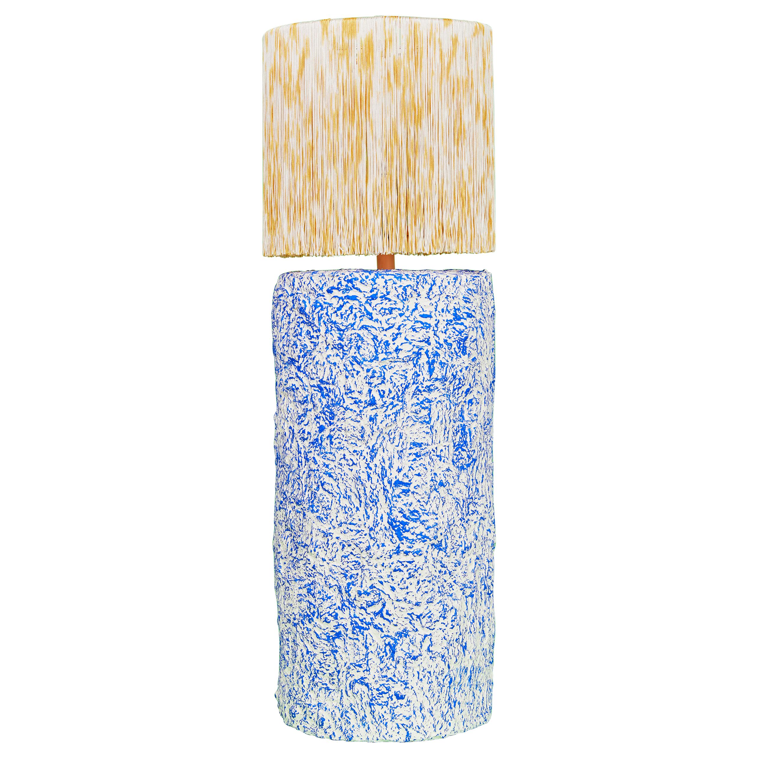Pilar Table Lamp in Lacquered Papier Mâché and Fringe
