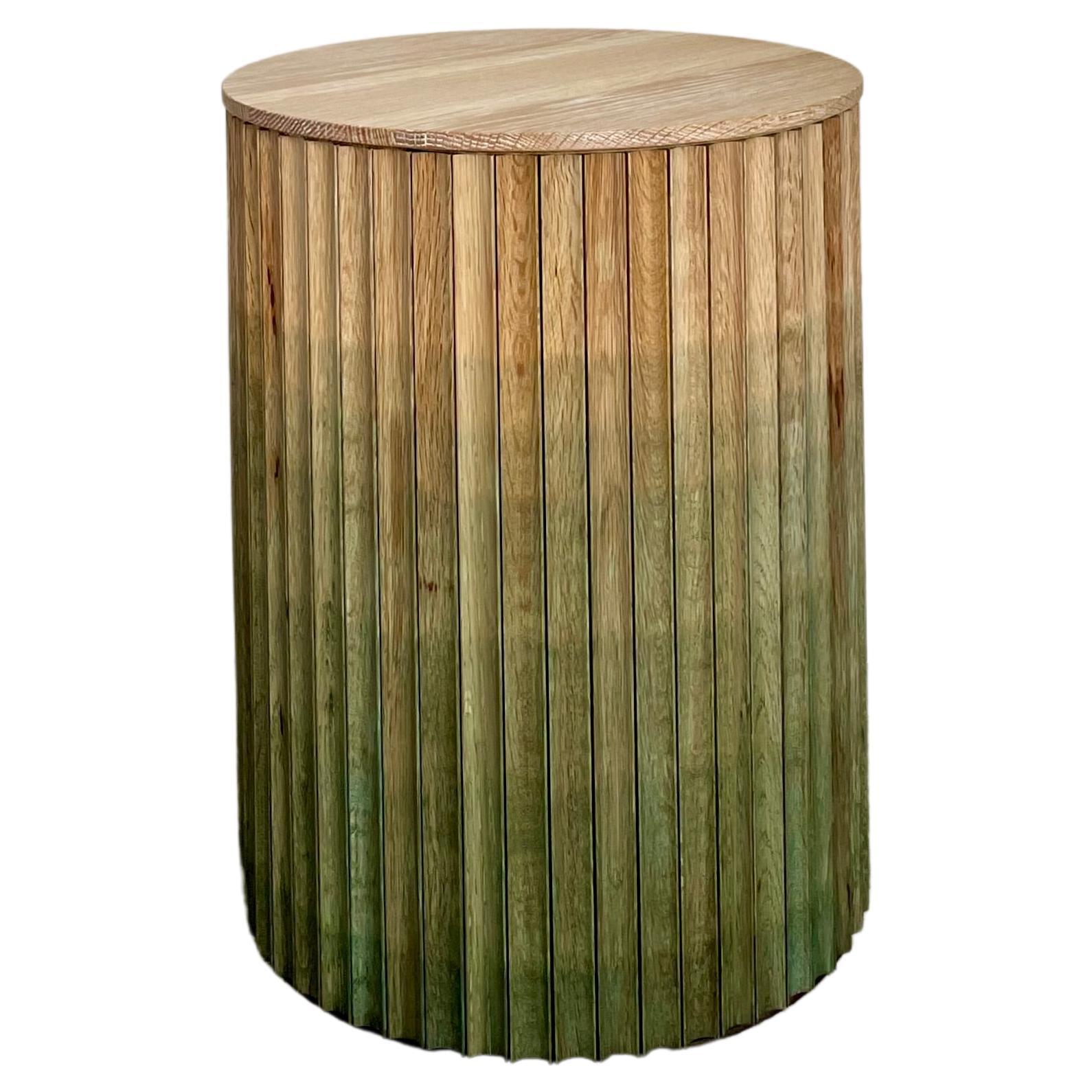 Pilar Tables - Set of 3 / Celadon Green Ombré on Maple Wood by INDO- For Sale