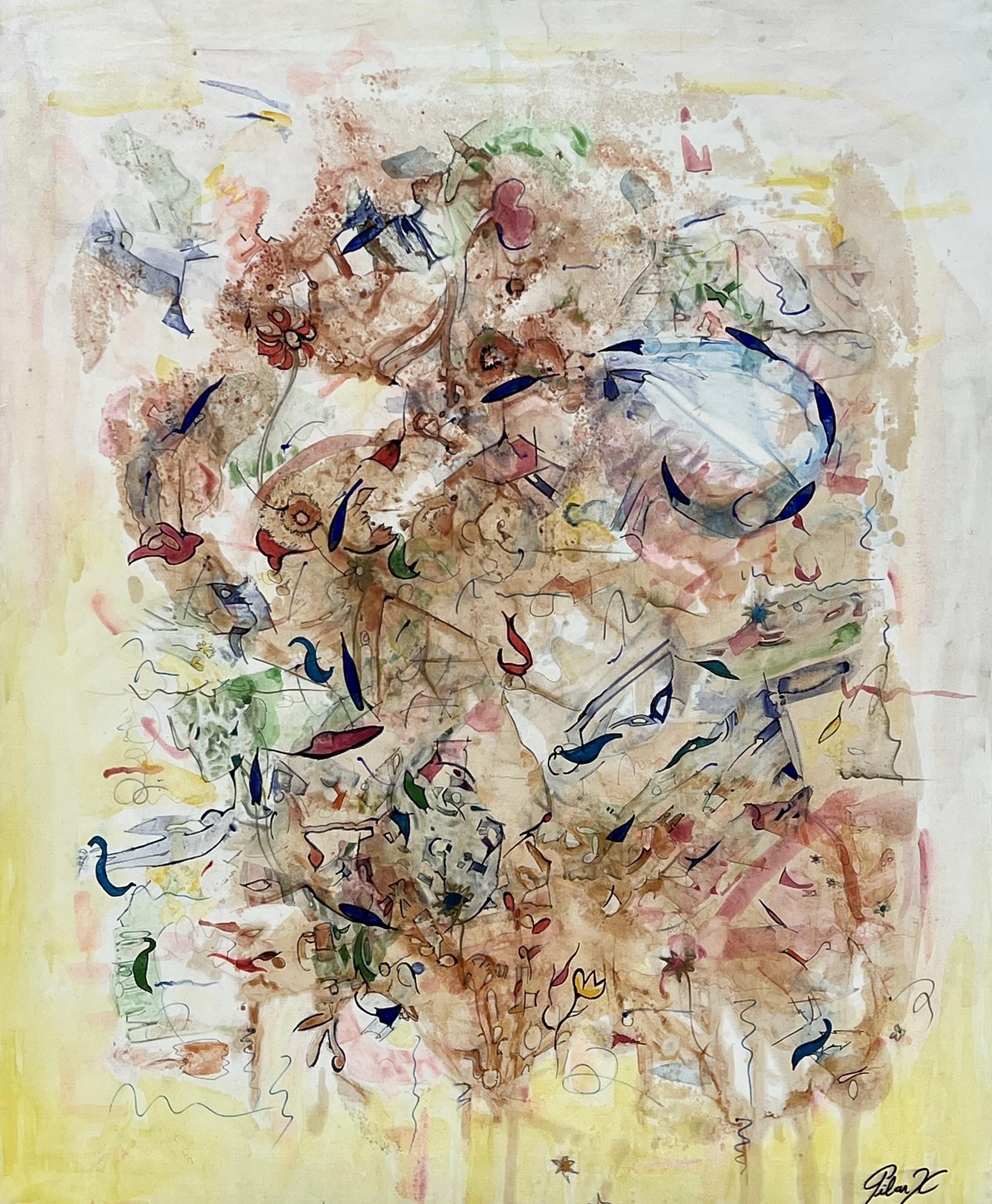 Pilar Xercavins Casas Abstract Painting - Creación de la vía láctea