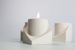 Pilarch OffWhite Pillar Sculpture Tea Light Holder