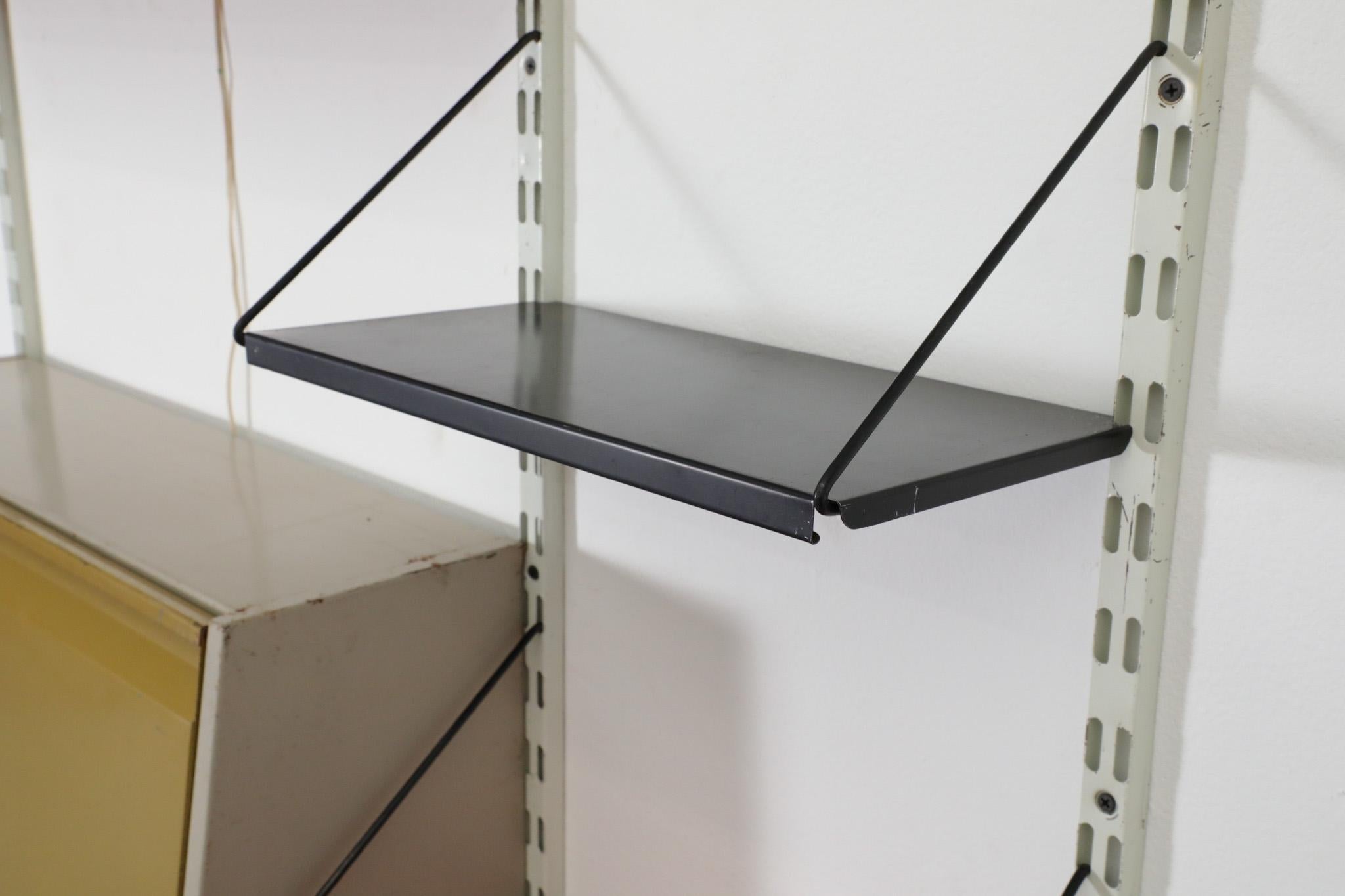 Pilastro 2 Section Wall Mount Shelving Unit with Drop Down Desk and Light For Sale 5