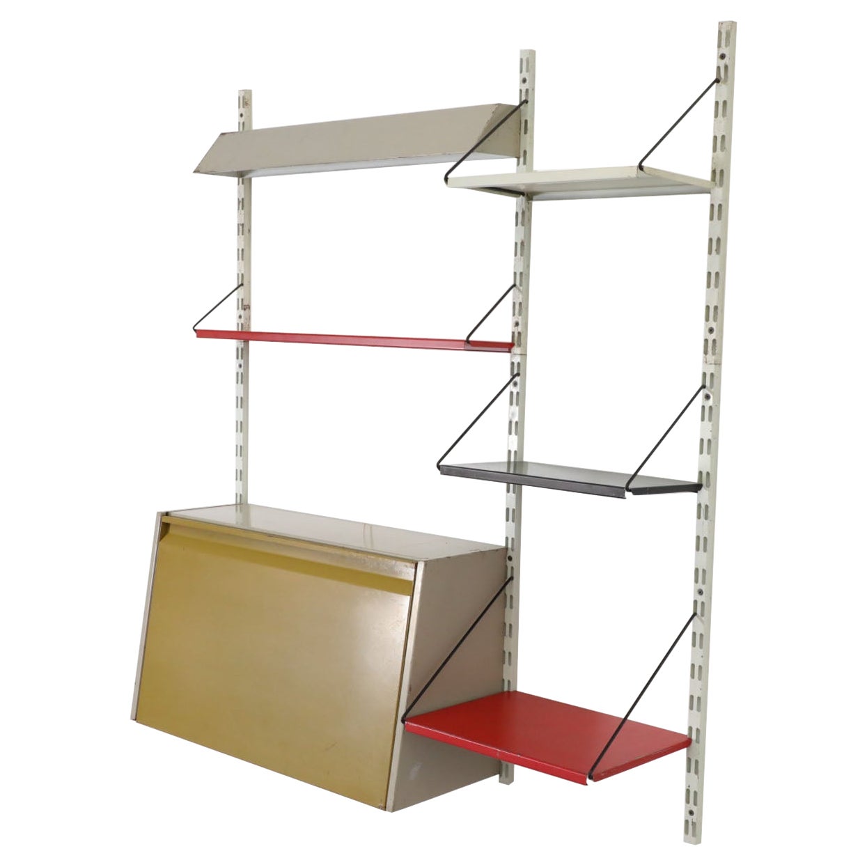 Pilastro 2 Abschnitte Wandregal mit Drop-Down-Tisch und Licht