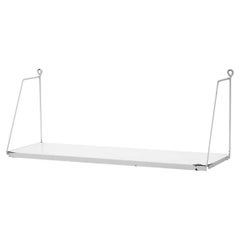 Pilastro Attributed Single White Enameled Metal Wall Mount Shelf