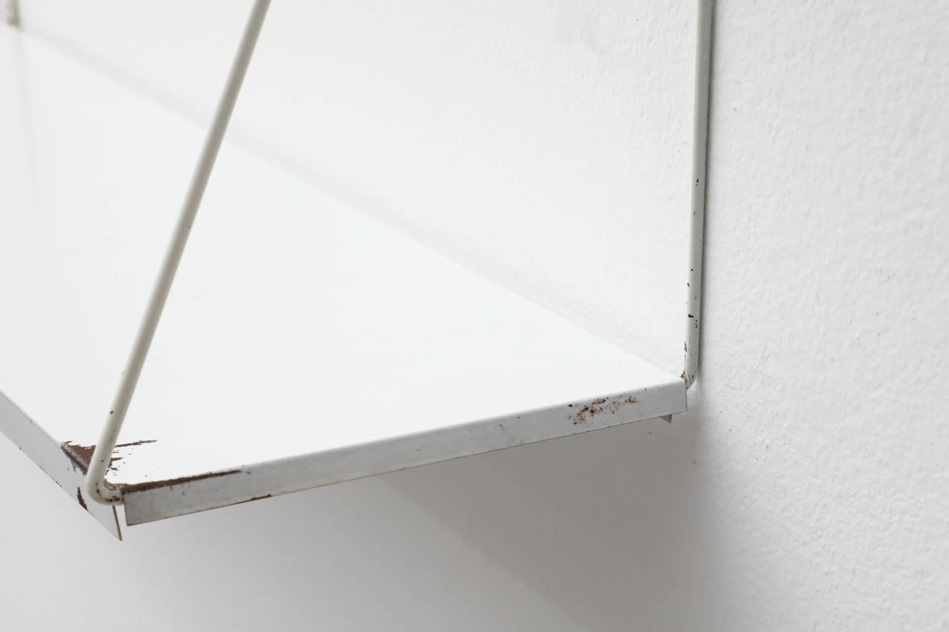 Pilastro Attributed Single White Enameled Metal Wall Mount Shelf For Sale 3