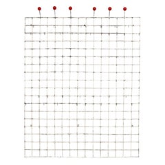 Pilastro Attributed White Enameled Industrial Coat Rack with Red Balls, 1950