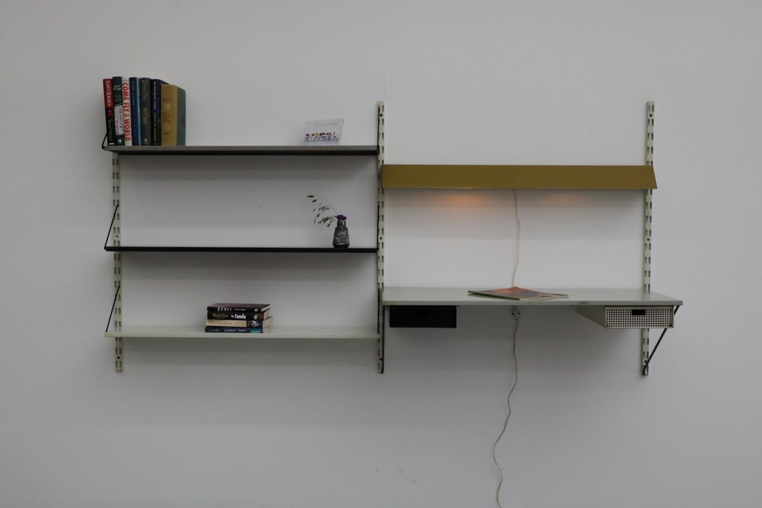 Estantería Pilastro Industrial de Metal de 2 cuerpos con Escritorio y Light Holandés en venta