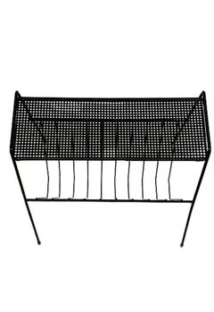 Pilastro Metal Magazine Rack with Perforated Small Table Top
