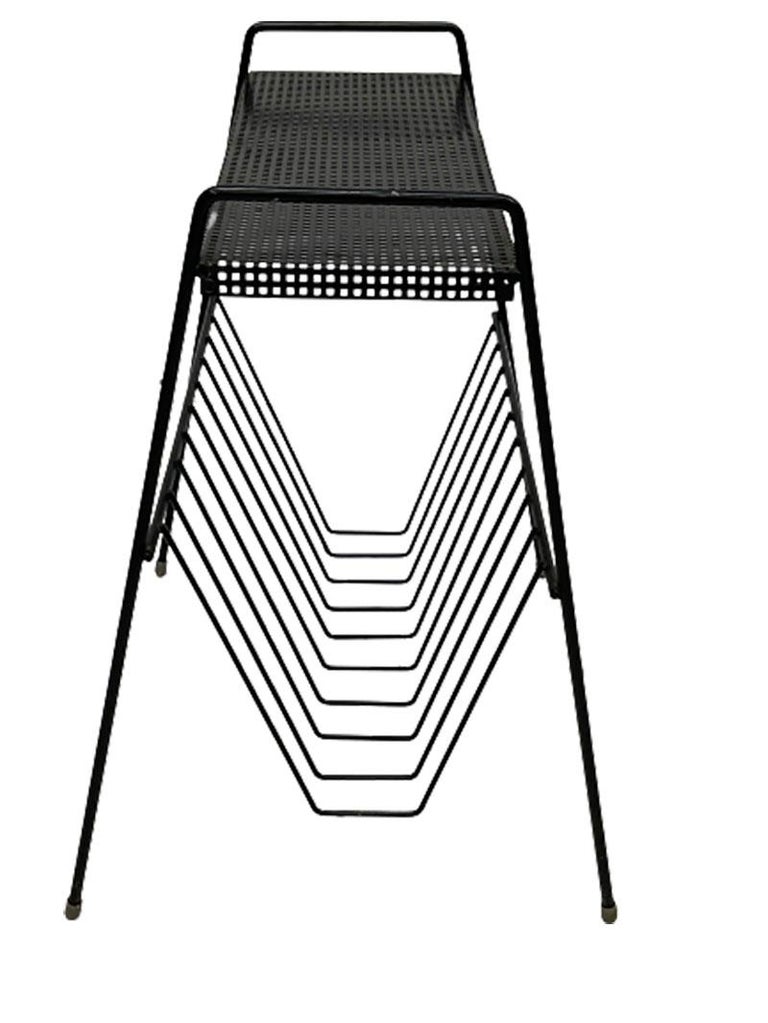 Pilastro Metal Magazine Rack with Perforated Small Table Top For Sale ...