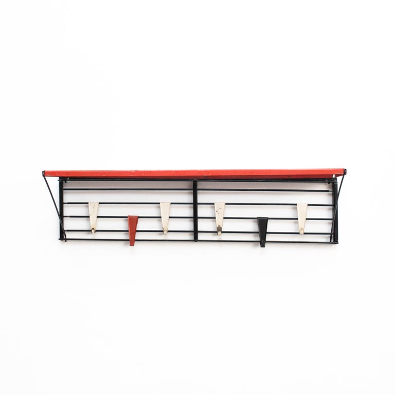 Pilastro Modular Coat Rack in Metal by Tjerk Reijenga, Circa 1950 For