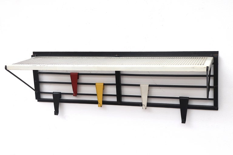 Pilastro Perforated Metal Coat Rack with Colorful Hooks at 1stDibs