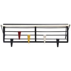 Pilastro Perforated Metal Coat Rack with Colorful Hooks