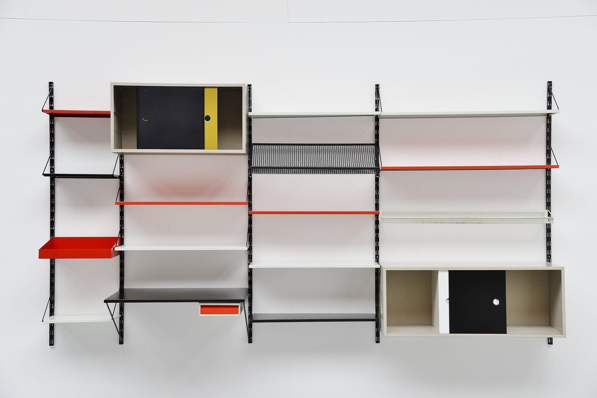 Cold-Painted Pilastro Shelving Unit Tjerk Reijenga Holland, 1960