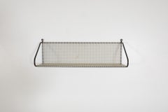 Pilastro étagère à livres en métal perforé blanc pour montage mural