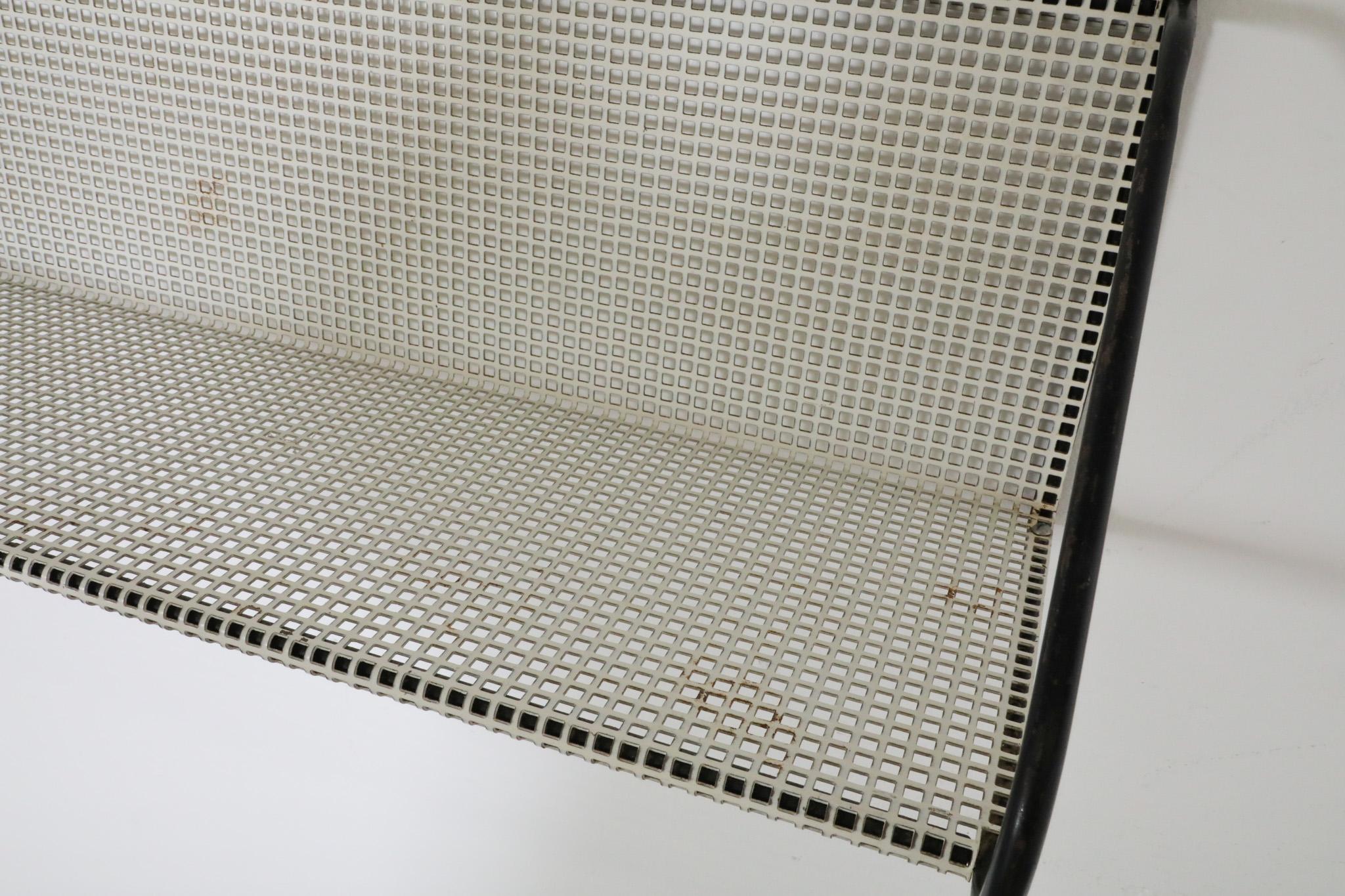 Enameled Pilastro White Perforated Wall Mount Metal Book Shelf For Sale