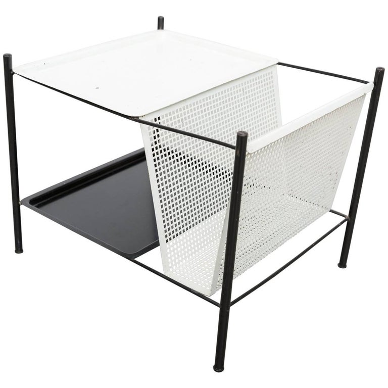 Wire Magazine Rack Tabletop Pilastro Wire Magazine Rack and Side Table at 1stDibs