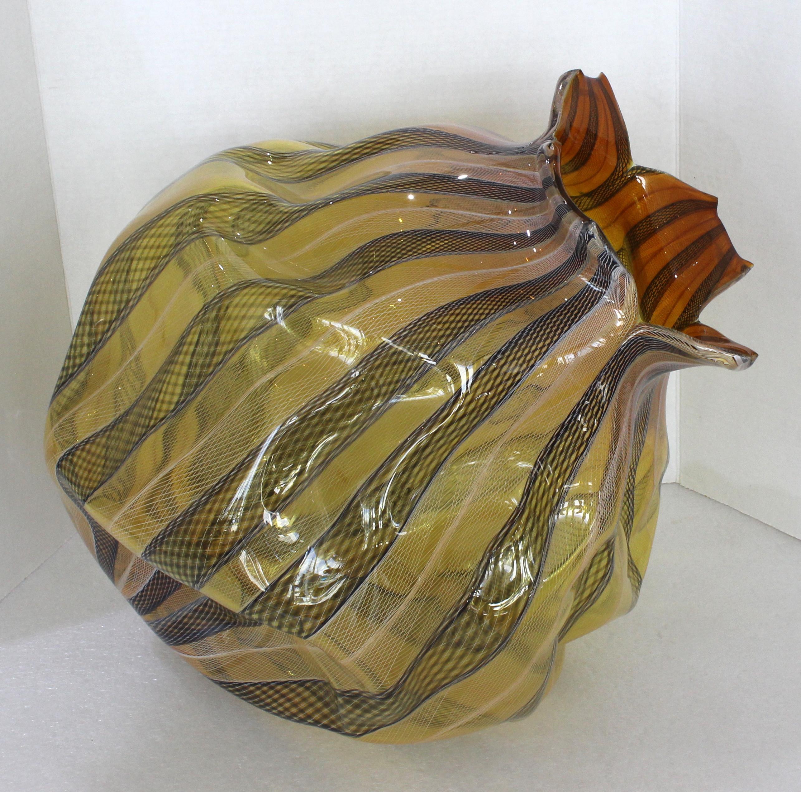 Hand-Crafted Pilchuk Style Glass Vase Sculpture