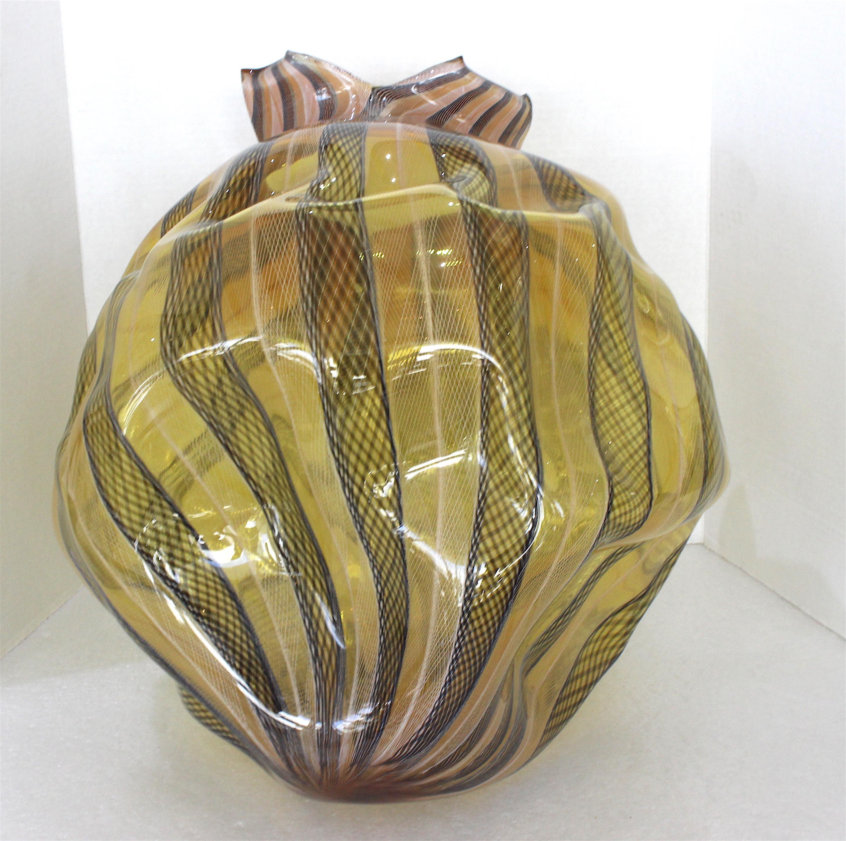 20th Century Pilchuk Style Glass Vase Sculpture