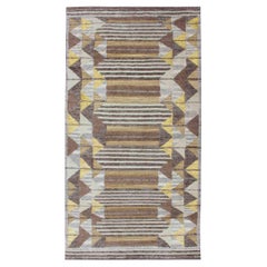 Tapis scandinave/suédois à motifs géométriques Piled Modern Gallery dans des tons terreux