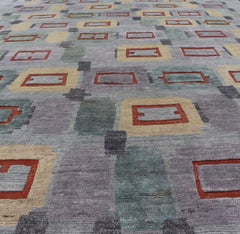 Scandinavian Piled Wool Rug by Keivan Woven Arts, 10'2" x 13'11"