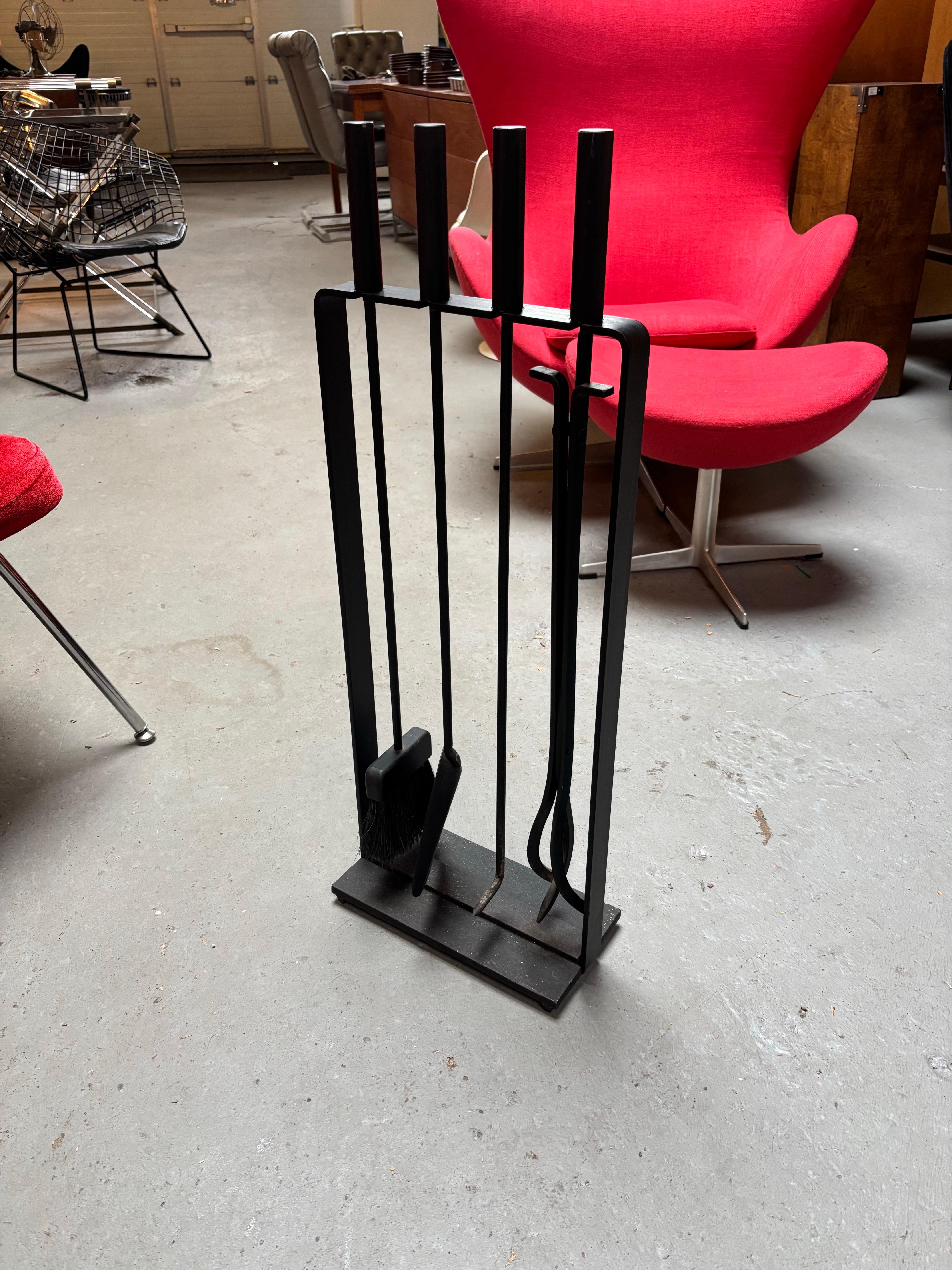 Mid-20th Century Pilgrim Iron Fireplace Tool Set