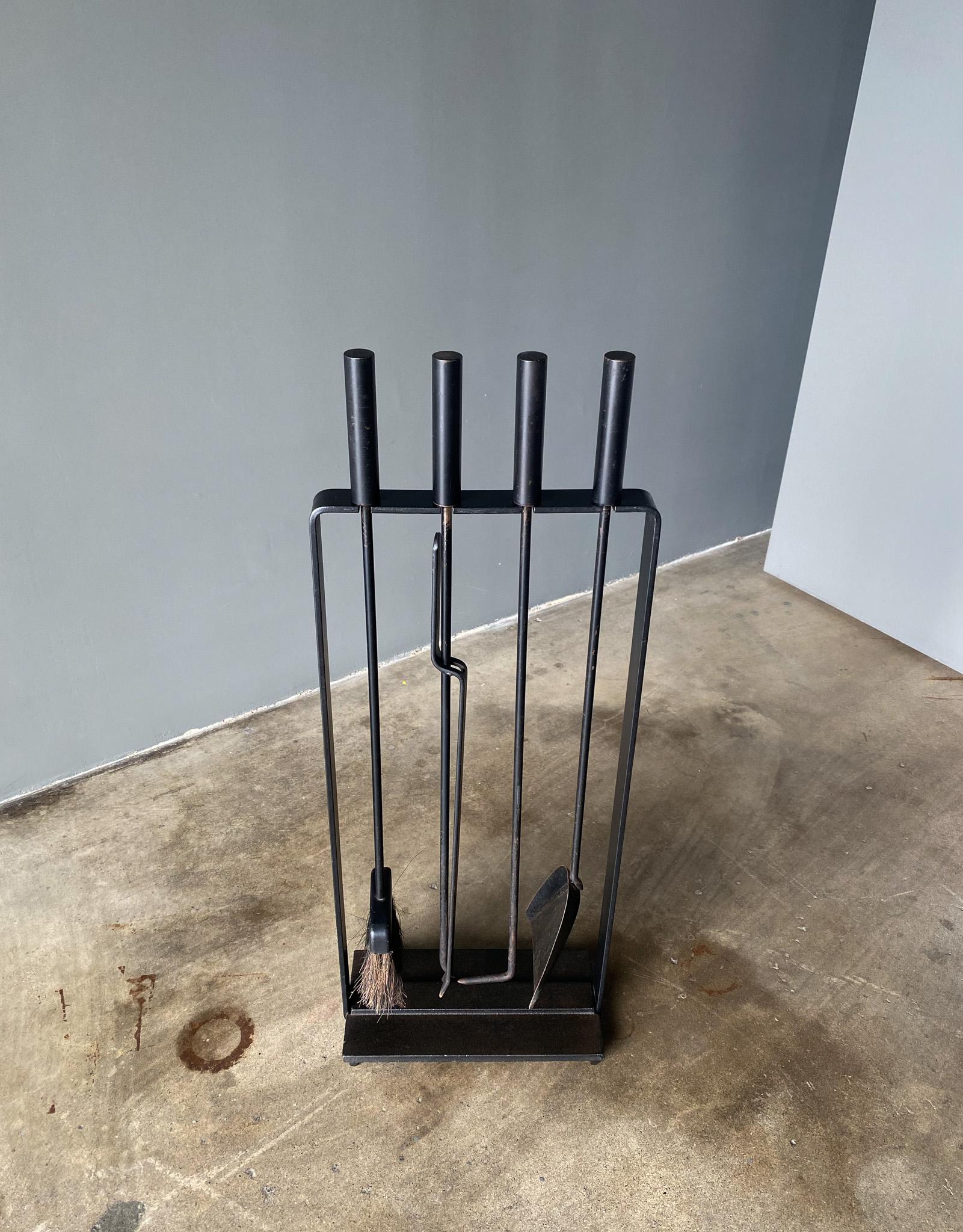 Pilgrim Modernist Iron Fire Tools, United States, 1960's  In Good Condition In Costa Mesa, CA