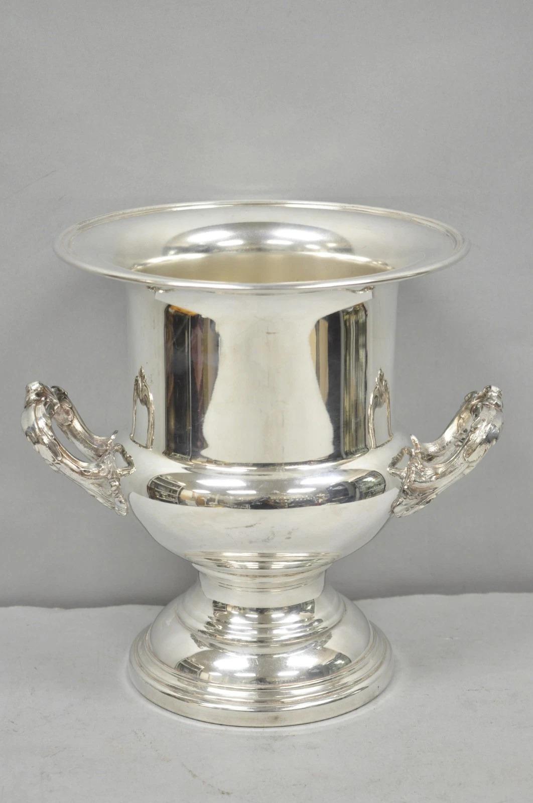 Pilgrim Silver Plated Victorian Trophy Cup Urn Bar Champagne Chiller Ice Bucket For Sale 9