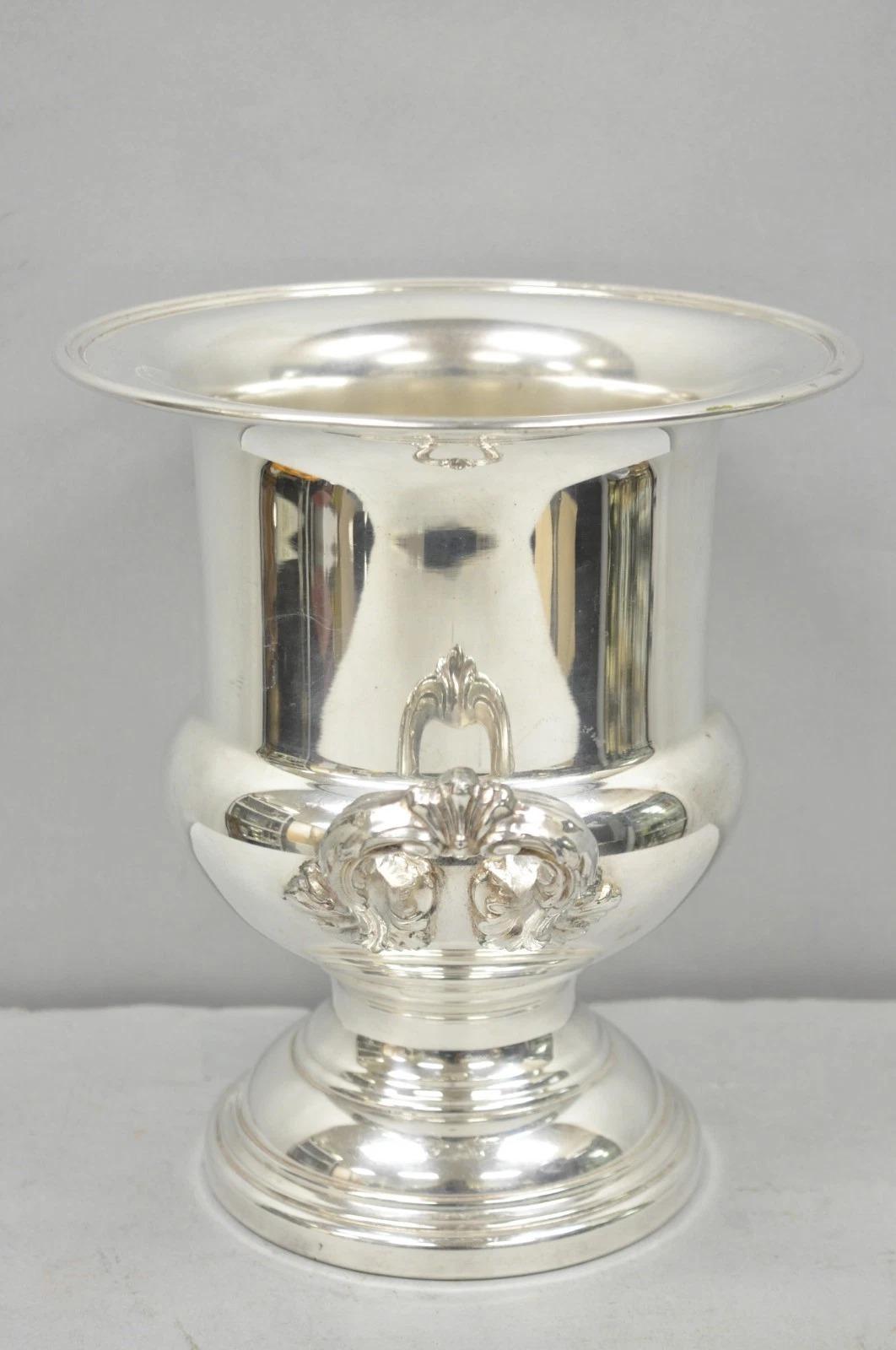 20th Century Pilgrim Silver Plated Victorian Trophy Cup Urn Bar Champagne Chiller Ice Bucket For Sale