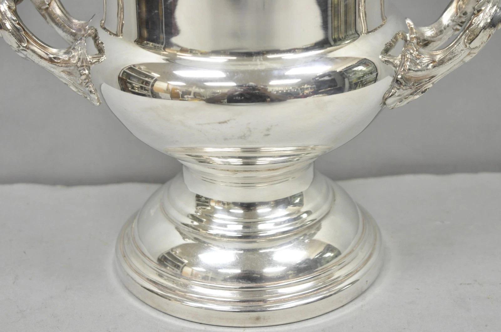 Pilgrim Silver Plated Victorian Trophy Cup Urn Bar Champagne Chiller Ice Bucket For Sale 1