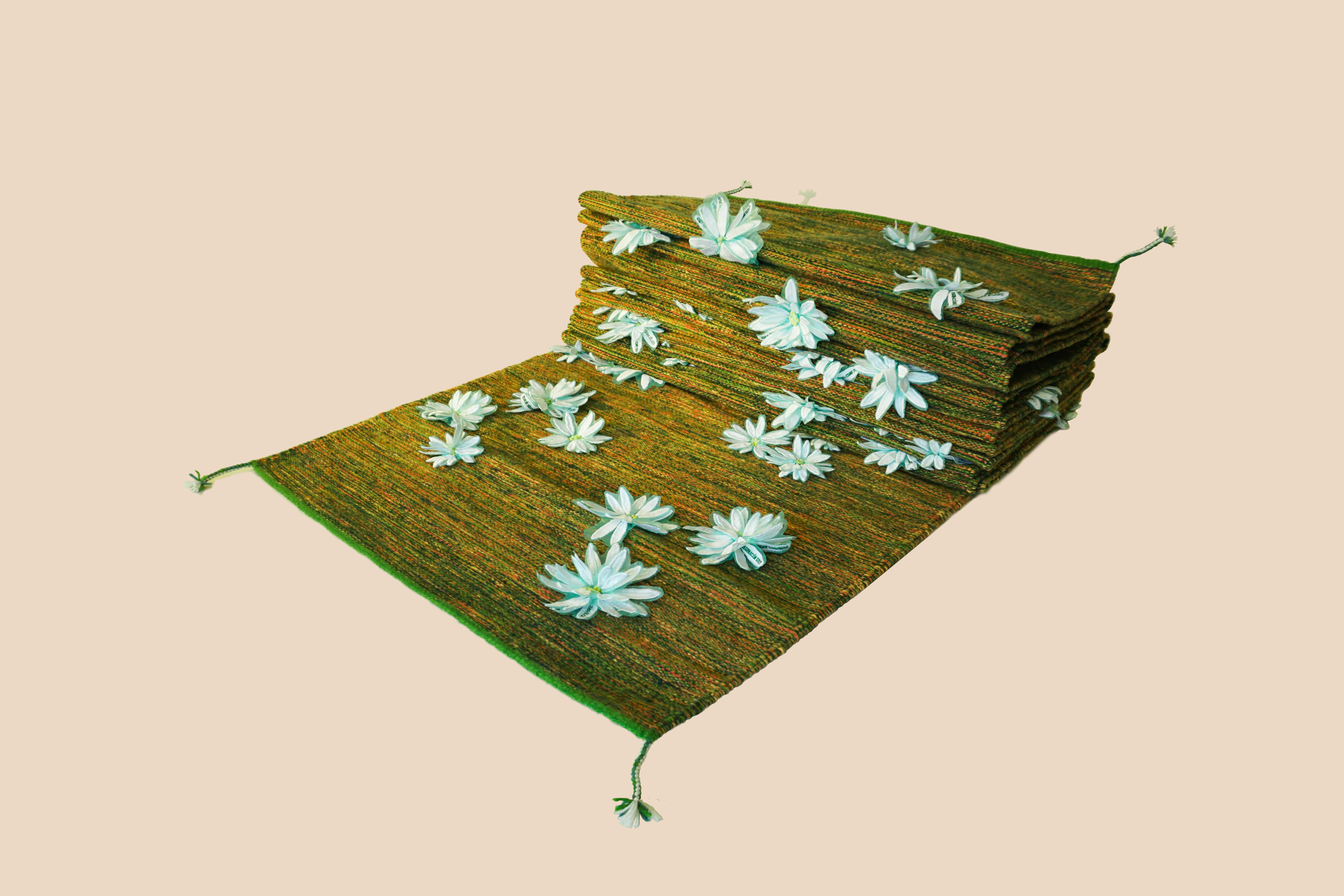 Pilgrimage rug by Lilia Cruz Corona Garduño
Series: White
Dimensions: 23.8'' x 2.6 '' x 32.8 