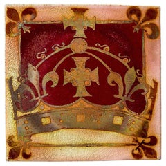 Pilkington Antique 4-inch Lustre Tile with Crown