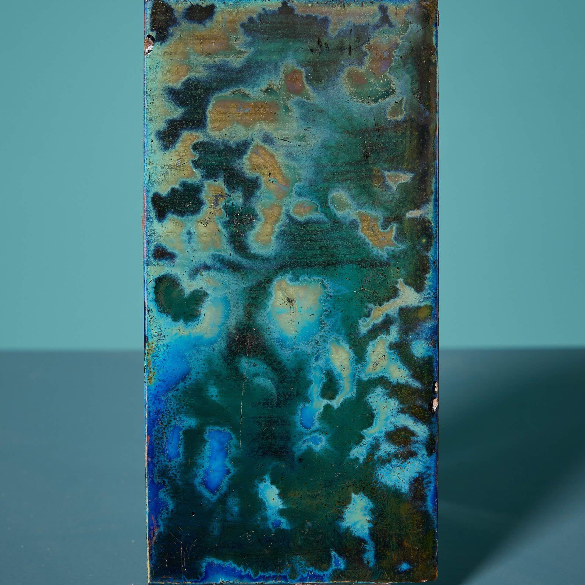 Arts and Crafts Pilkington Bleu antique Lustre Carreau émaillé en vente