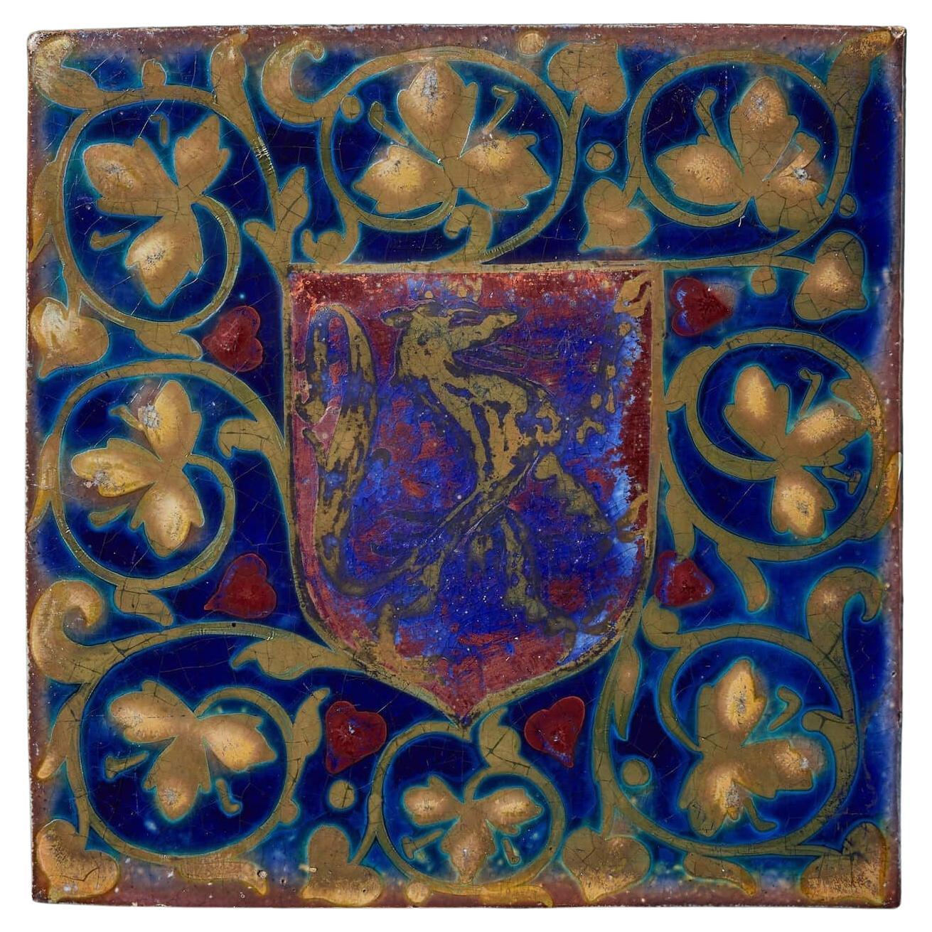 Pilkington & Co Heraldic Blue Lustre Tile