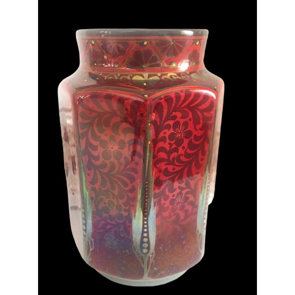 Pilkington' Royal Lancastrian Lustre Vase decorated with scrolling foliage and poplar trees in light relief Dated 1919

Dimensions: 25cm high, 15cm wide

Complimentary Insured Postage
14 Day Money Back Guarantee
BADA Member – Buy the Best from the