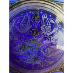 Pilkington's Lustre Plate Decorated with Birds with a Border of Hearts, 1920