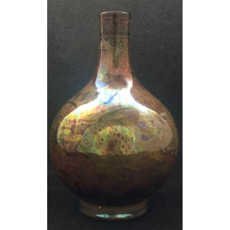 Pilkington's Lustre Vase Decorated with Fish, 1910 In Good Condition In Chipping Campden, GB