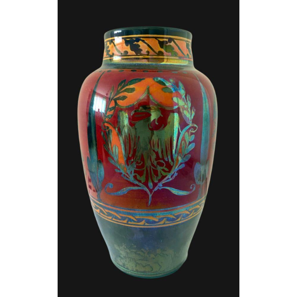 Pilkington's Lustre Vase Decorated with Galleons & Eagles, 1913 In Good Condition For Sale In Chipping Campden, GB