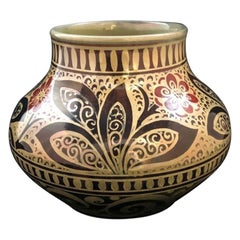 Vintage Pilkington's Lustre Vase Decorated with Stylised Flowers, 1925