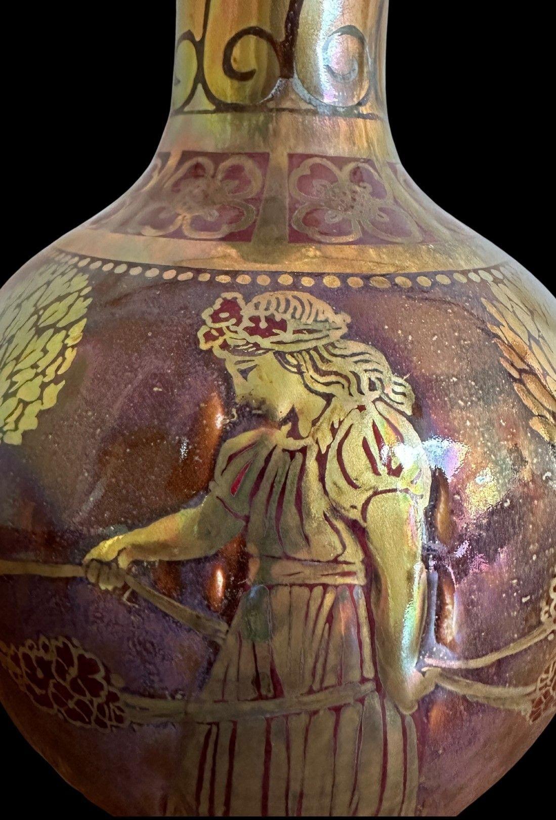 Début du 20ème siècle Vase Lustre de Pilkington en vente