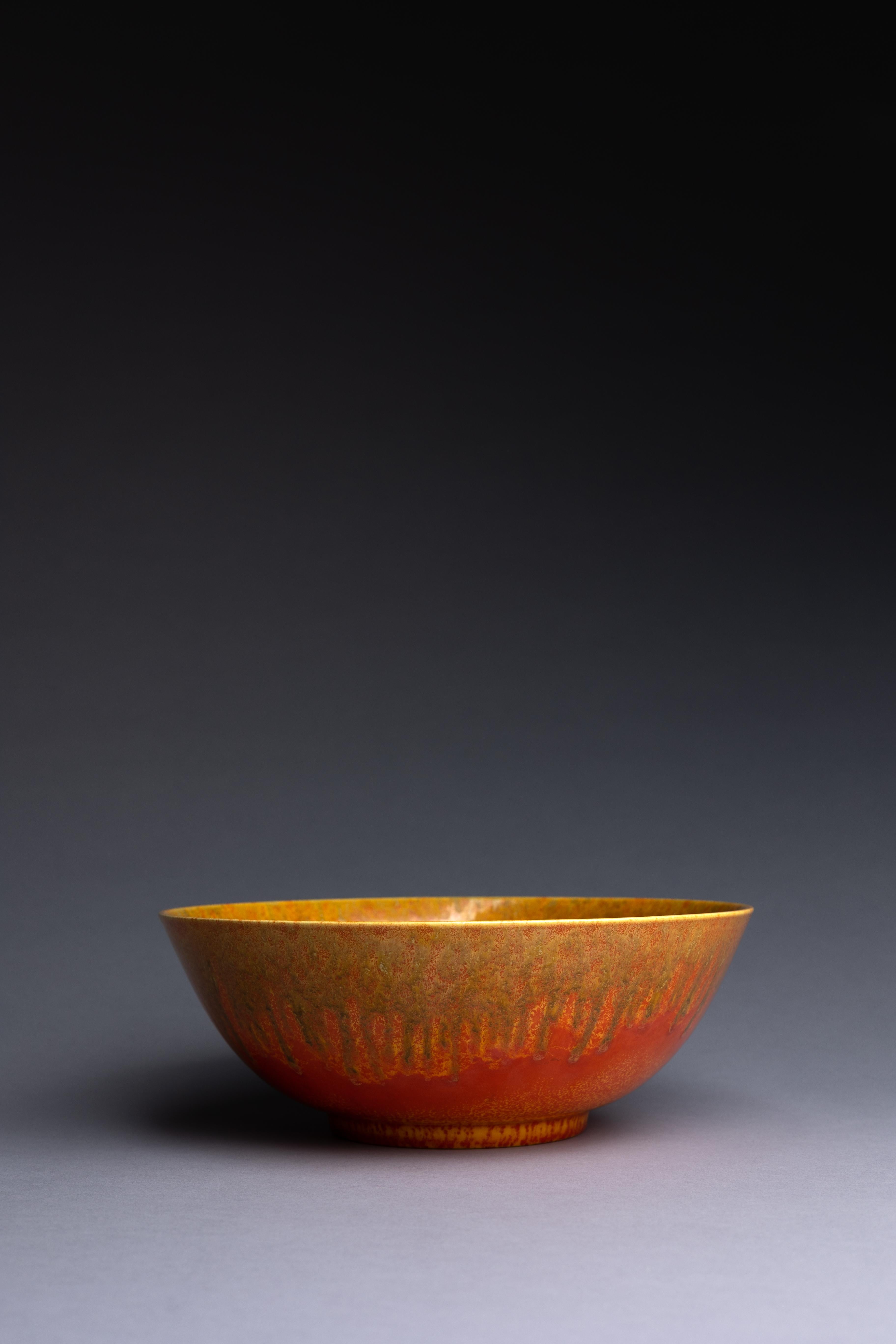 Modern Pilkingtons Vermilion Glaze Bowl circa 1930 For Sale