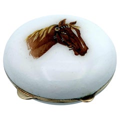 Pill Box curved round horse's head miniature Sterling Silver Salimbeni