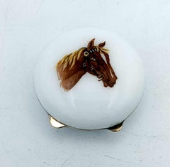 Pillendose geschwungener runder Pferdekopf Miniatur Sterling Silber Salimbeni