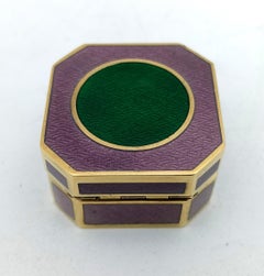 Pill Box Octagonal translucent enamels on guilloché Sterling Silver Salimbeni