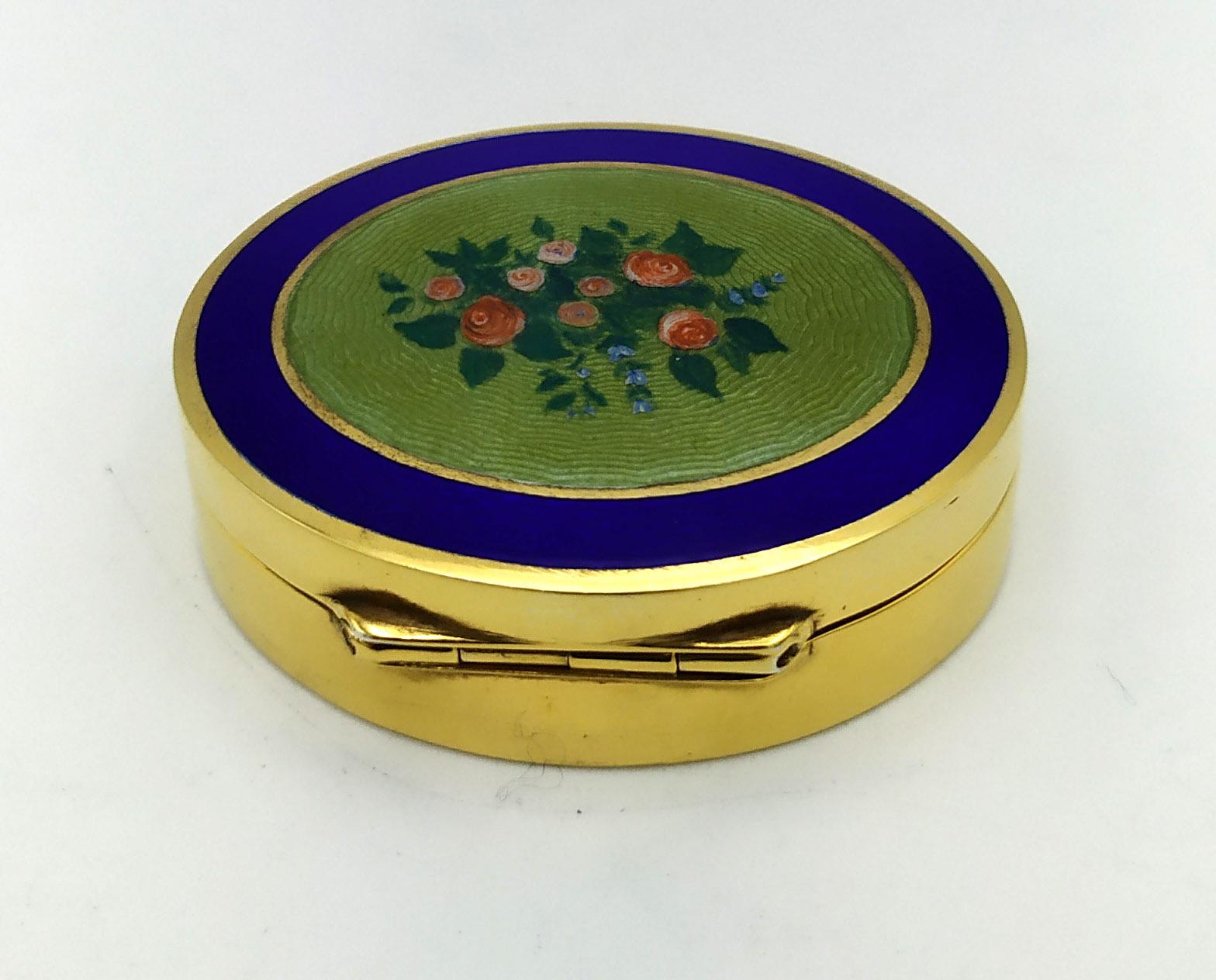 Pillendose Ovale Form Jugendstil florale Miniatur Sterling Silber Salimbeni im Zustand „Hervorragend“ im Angebot in Firenze, FI